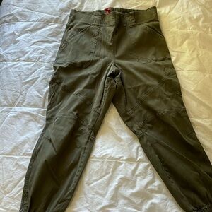 Spanx Stretch Mid Rise Twill Darkened Olive Joggers Size 2X